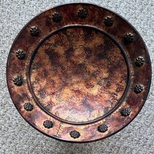 Ornate Metal Pedestal Decorative Bowl